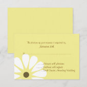 RSVPカードを結婚している黄色および白いデイジー 出欠カード (正面/裏面)