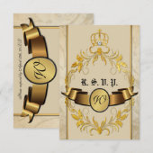 RSVPカードを結婚するおとぎ話 出欠カード (正面/裏面)