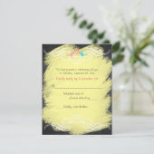 RSVPカードを結婚するお洒落な愛鳥の黒板 出欠カード (スタンド正面)