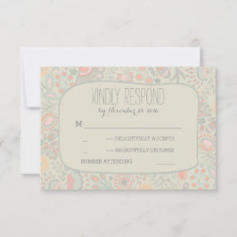 RSVPカードを結婚するかわいい花 出欠カード