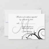 RSVPカードを結婚することは正方形の招待のために渦巻きます 出欠カード (裏面)