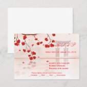 RSVPカードを結婚するアジア桜 出欠カード (正面/裏面)