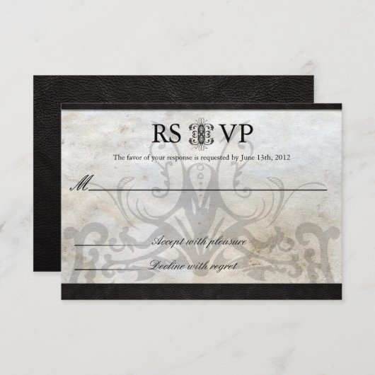 RSVPカードを結婚するケルト族のゲール族の結び目 出欠カード (正面/裏面)