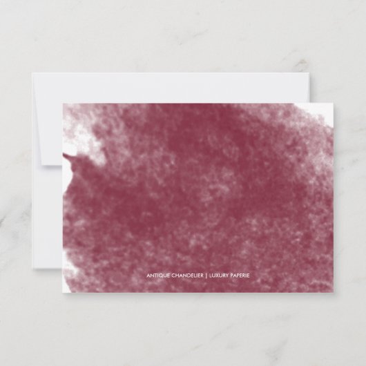 RSVPカードを結婚するシックなワインの水彩画 出欠カード (裏面)