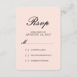RSVPカードを結婚するシンプルでエレガントなタイポグラフィの赤面 出欠カード