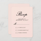 RSVPカードを結婚するシンプルでエレガントなタイポグラフィの赤面 出欠カード (正面/裏面)