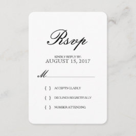 RSVPカードを結婚するシンプルでエレガントなタイポグラフィ 出欠カード