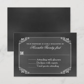 RSVPカードを結婚するタイポグラフィの黒板 出欠カード (正面/裏面)