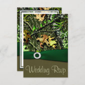 RSVPカードを結婚するハンター緑の狩りの迷彩柄 出欠カード (正面/裏面)