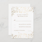 RSVPカードを結婚するホイルのベビーの呼吸 出欠カード (正面/裏面)