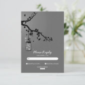 RSVPカードを結婚するメーソンジャーをつけます 出欠カード (スタンド正面)