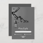 RSVPカードを結婚するメーソンジャーをつけます 出欠カード (正面/裏面)