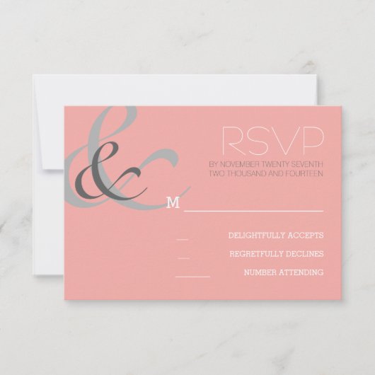RSVPカードを結婚するモダンなタイポグラフィ 出欠カード (正面)