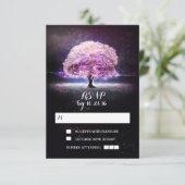 RSVPカードを結婚するライト木の一連 出欠カード (スタンド正面)