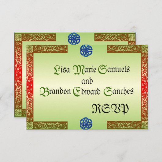 RSVPカードを結婚するルネサンス 出欠カード (正面/裏面)