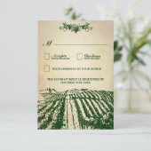 RSVPカードを結婚するヴィンテージのワイナリーのトスカナ式のブドウ園 出欠カード (スタンド正面)