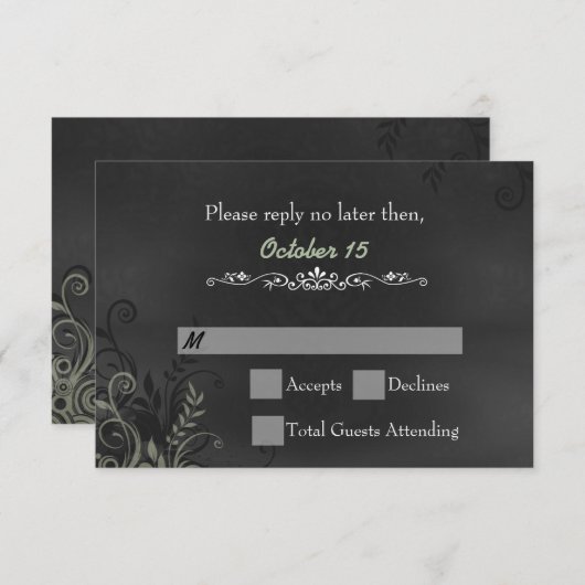 RSVPカードを結婚するヴィンテージの黒板 出欠カード (正面/裏面)