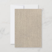 RSVPカードを結婚するヴィンテージのDoily及びバーラップ 出欠カード (裏面)