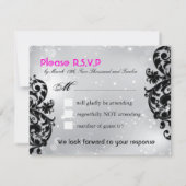 RSVPカードを結婚する仮面舞踏会 出欠カード (裏面)