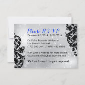 RSVPカードを結婚する仮面舞踏会 出欠カード (裏面)
