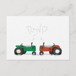 RSVPカードを結婚する冬の農場 出欠カード
