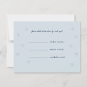 RSVPカードを結婚する冬の雪片 出欠カード (裏面)
