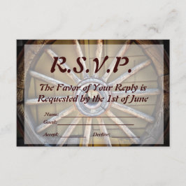 RSVPカードを結婚する南西荷馬車の車輪 出欠カード