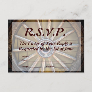 RSVPカードを結婚する南西荷馬車の車輪 出欠カード