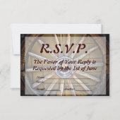 RSVPカードを結婚する南西荷馬車の車輪 出欠カード (正面)