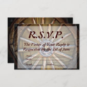 RSVPカードを結婚する南西荷馬車の車輪 出欠カード (正面/裏面)