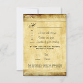 RSVPカードを結婚する国のオークの木のヴィンテージ 出欠カード (裏面)