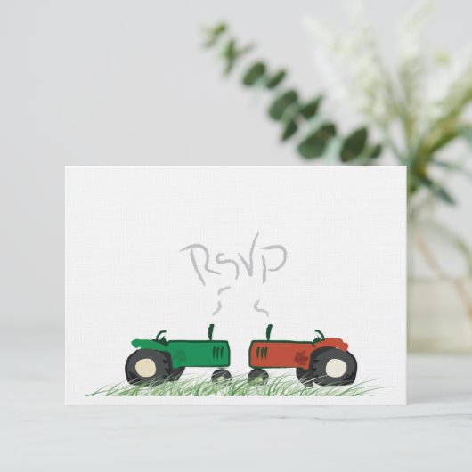 RSVPカードを結婚する夏の農場 出欠カード (スタンド正面)