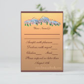 RSVPカードを結婚する山のテーマの秋 出欠カード (スタンド正面)