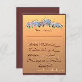 RSVPカードを結婚する山のテーマの秋 出欠カード (正面/裏面)