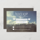 RSVPカードを結婚する山 出欠カード (正面/裏面)