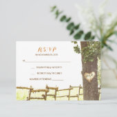 RSVPカードを結婚する愛木の田舎 出欠カード (スタンド正面)