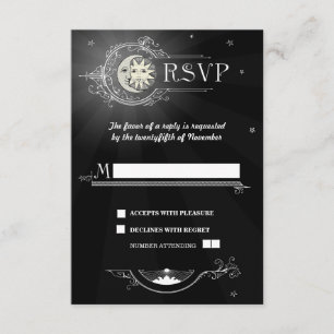 RSVPカードを結婚する日曜日および月 出欠カード