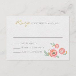 RSVPカードを結婚する水彩画 出欠カード