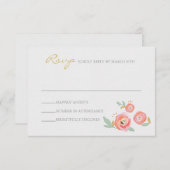 RSVPカードを結婚する水彩画 出欠カード (正面/裏面)