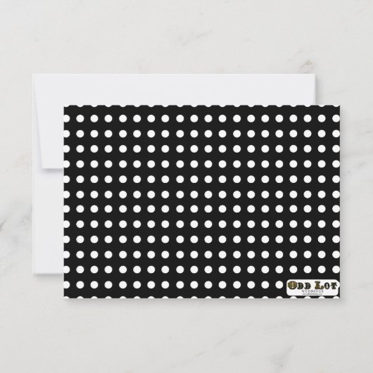 Rsvpカードを結婚する水玉模様の入れ墨のロカビリー 出欠カード (裏面)
