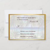 RSVPカードを結婚する熱帯行先 出欠カード (正面)