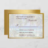 RSVPカードを結婚する熱帯行先 出欠カード (正面/裏面)