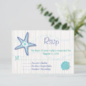 RSVPカードを結婚する熱帯貝殻 出欠カード (スタンド正面)