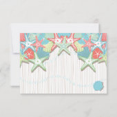 RSVPカードを結婚する熱帯貝殻 出欠カード (裏面)