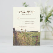RSVPカードを結婚する田園有刺鉄線の塀 出欠カード (スタンド正面)