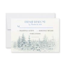 RSVPカードを結婚する白い冬