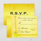 RSVPカードを結婚する白ワインのヴィンテージ 出欠カード (正面/裏面)