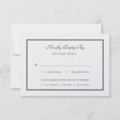 RSVPカードを結婚する真珠のきらめく 出欠カード (正面)