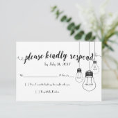 RSVPカードを結婚する私の生命のライト 出欠カード (スタンド正面)