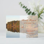 RSVPカードを結婚する秋の秋の木の葉 出欠カード (スタンド正面)